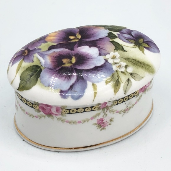 Crownford England Fine China Vintage Trinket Box - Picture 2 of 5